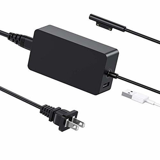 Chargeur 44W Pour Surface Pro/Book/Laptop - 15V 2.58A Avec Port USB - Cordon 3.3 M - Compatible Modèles 2013-2019