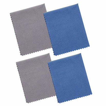 Picture of Large 4-Pack Microfiber Cleaning Cloth for Laptop, Computer Screen, Camera, Lens, Eyeglass, Phone, iPhone, iPad, Tablet, LCD TV and Other Delicate Surface(12x8.25, 13.5x8.63 Inches Blue and Grey)