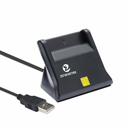 Picture of Zoweetek DOD Military USB Common Access CAC Smart Card Reader, Compatible with Windows, Mac OS and Linux
