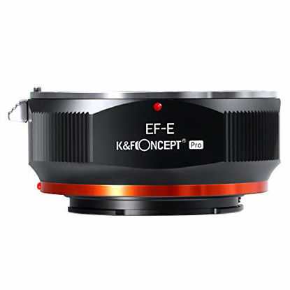 Picture of K&F Concept EOS to E Mount Adapter for Canon EF EF-S Mount Lens to E NEX Mount Mirrorless Cameras with Matting Varnish Design for Sony A6000 A6400 A7II A5100 A7 A7RIII