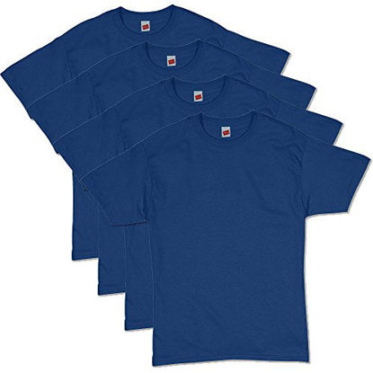 Picture of Hanes Men's ComfortSoft Short Sleeve T-Shirt (4 Pack ),Deep Royal,Large