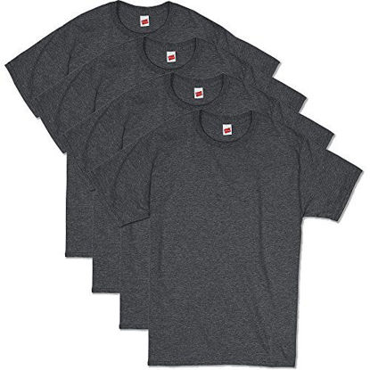 Picture of Hanes Men's ComfortSoft Short Sleeve T-Shirt (4 Pack ),charcoal heather,3X LARGE