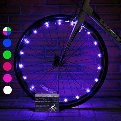 Picture of Activ Life LED Bike Wheel Lights (1 Tire, Purple) Top Birthday Presents for Girls 3 Year Old + Teens & Women. Best Unique 2020 Xmas Ideas for Her, Wife, Mom, Friend, Sister, Girlfriend and Aunts