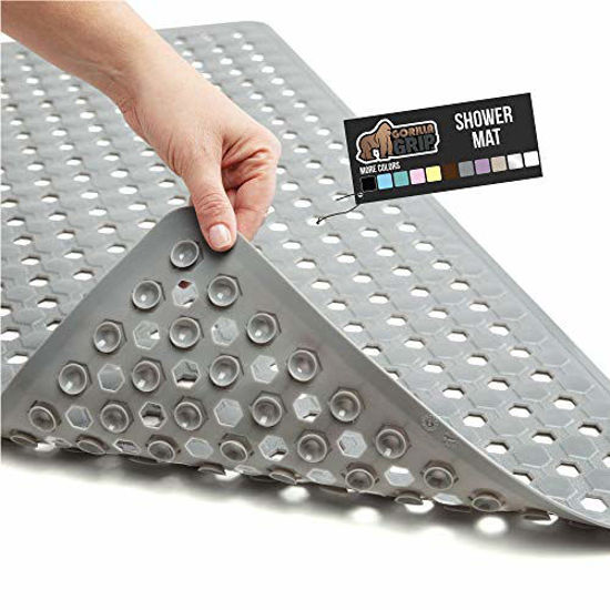 The Original Gorilla Grip Patented Shower and Bathtub Mat, 35x16, Long Bath  Tub Floor Mats with Suction Cups and Drainage Holes, Machine Washable and