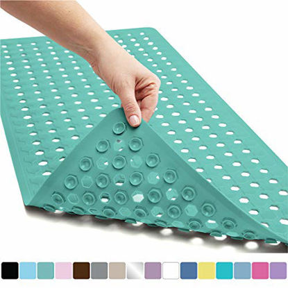 Gorilla Grip Patented Bath Tub and Shower Mat, 35x16, Machine Washable, Extra Large Bathtub Mats with Drain Holes and Suction Cups to Keep Floor