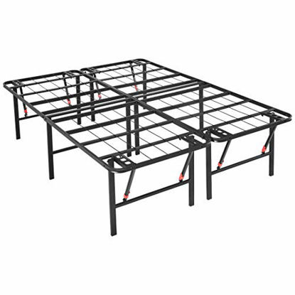 Picture of Amazon Basics Foldable, 18" Metal Platform Bed Frame with Tool-Free Assembly, No Box Spring Needed - Full