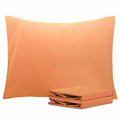 Picture of NTBAY Standard Pillowcases Set of 2, 100% Brushed Microfiber, Soft and Cozy, Wrinkle, Fade, Stain Resistant with Envelope Closure, 20 x 26 Inches, Pale Orange