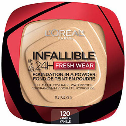 Picture of L'Oreal Paris Infallible Fresh Wear Foundation in a Powder, Up to 24H Wear, 120 Vanilla, 0.31 Fl Oz