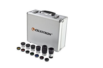 Picture of Celestron - 1.25 Eyepiece and Filter Accessory Kit - 14 Piece Telescope Accessory Set - Plossl Telescope Eyepiece - Barlow Lens - Colored Filters - Moon Filter - Sturdy Metal Carry Case