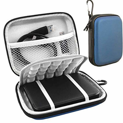 Picture of Lacdo Hard Drive Carrying Case for Western Digital WD My Passport Ultra WD Elements SE WD Gaming Drive Portable External Hard Drive 1TB 2TB 3TB 4TB 5TB USB 3.0 2.5 inch HDD Shockproof Travel Bag, Blue