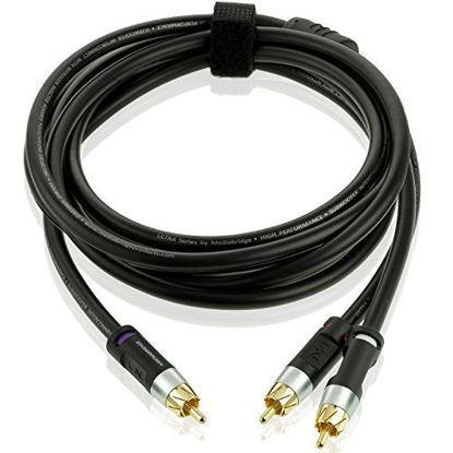 Picture of Mediabridge Ultra Series RCA Y-Adapter (15 Feet) - 1-Male to 2-Male for Digital Audio or Subwoofer - Dual Shielded with RCA to RCA Gold-Plated Connectors - Black - (Part# CYA-1M2M-15B)