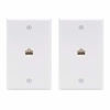 Picture of VCE 2-Pack 1 Port Ethernet Wall Plate, UL Listed RJ45 Cat6 Female to Female Keystone Jack Inline Coupler FacePlates - White