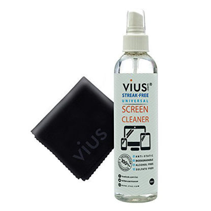 Picture of Screen Cleaner - vius Premium Screen Cleaner Spray for LCD LED TVs, Laptops, Tablets, Monitors, Phones, and Other Electronic Screens - Gently Cleans Fingerprints, Dust, Oil (8oz)