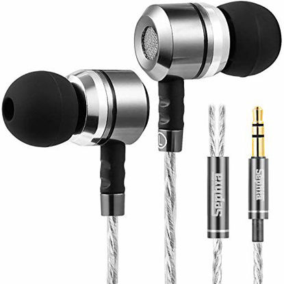 Picture of Sephia SP3060 Earbuds, Wired in-Ear Headphones with Tangle-Free Cord, Noise Isolating, Bass Driven Sound, Metal Earphones, Carry Case, Ear Bud Tips