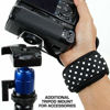 Picture of USA GEAR Professional Camera Grip Hand Strap with Polka Dot Neoprene Design and Metal Plate - Compatible with Canon , Fujifilm , Nikon , Sony and more DSLR , Mirrorless , Point & Shoot Cameras