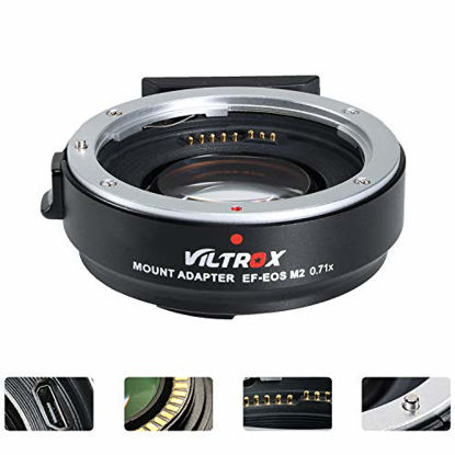 Picture of VILTROX EF-EOS M2 Lens Adapter 0.71x Speed Booster for Canon EF Lens to EOS EF-M Mirrorless Camera M5 M6 M6 II M200 M50 II M10 M50 M100 AF Auto Focus Reducer