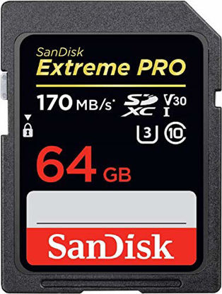 Picture of SanDisk 64GB Extreme PRO SDXC UHS-I Card - C10, U3, V30, 4K UHD, SD Card - SDSDXXY-064G-GN4IN
