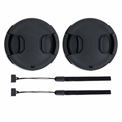 Picture of 55mm Front Lens Cap Cover with Deluxe Cap Keeper for Nikon D3400 D3500 D5600 D7500 with Kit Lens AF-P 18-55mm for Sony A7 A7 II A7 III with Kit Lens FE 28-70mm and More Lenses with 55mm Filter Thread