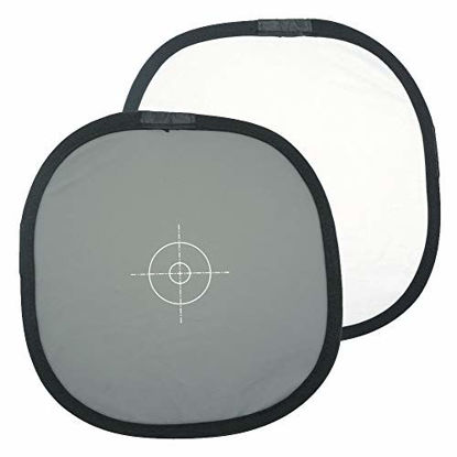 Picture of Foto&Tech Portable 12"/30cm 18% Gray Card White Balance Disc Gray Panel & Neutral White Double-Sided Collapsible Reference Reflector Focusing Board for Camera Photography+Nylon Bag+Organizer Cable Tie