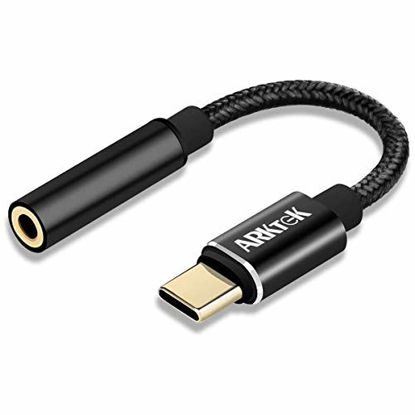 Picture of USB C to 3.5MM Audio Adapter - USB Type C to AUX Headphone Jack Hi-Res DAC Cable Adapter for Pixel 4 Galaxy S20 Ultra Z Flip S20+ Note 20 OnePlus 7T and More