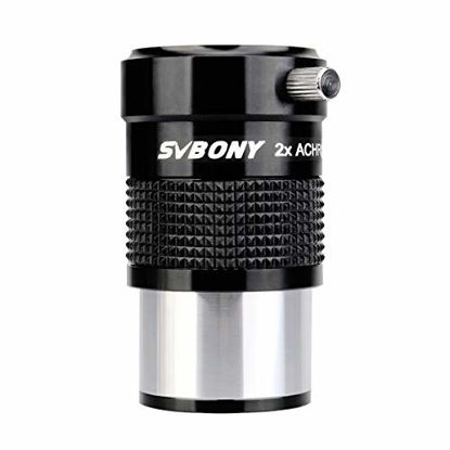 SVBONY 1.25 inches 3X Barlow Lens for Telescope Eyepiece Fully Blackened Metal Used for Astronomical Photography 