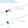 Picture of 2 Pack DC Power Extension Cable 10ft 2.1mm x 5.5mm Compatible with 12V DC Adapter Cord for CCTV IP Camera, LED, Car, White