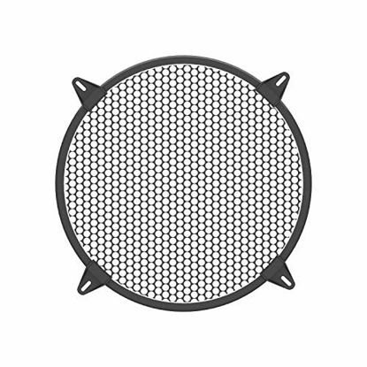 Picture of 12 inch Speaker Grill-Subwoofer Grille -Steel Speaker Covers Waffle Speaker Woofer Grill Black with 4pcs Grill Clamps and 4pcs Screws (12 inch)