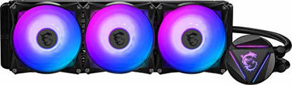 Picture of MSI MAG CORELIQUID 360R - AIO RGB CPU Liquid Cooler - Rotating Cap Design - 360mm Radiator - Triple 120mm RGB PWM Fans.