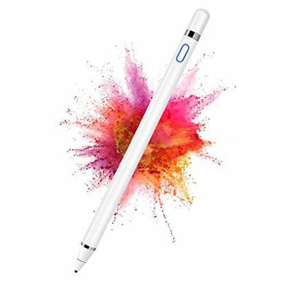 Picture of DOGAIN Active Stylus Pen for Android,iOS, iPad/iPad 2/New iPad 3/iPad4/iPad Pro/iPad Mini/iPad Mini 2/3 /4 and Most Tablet,1.5mm Fine Point Rechargeable Digital Stylus PenWhite