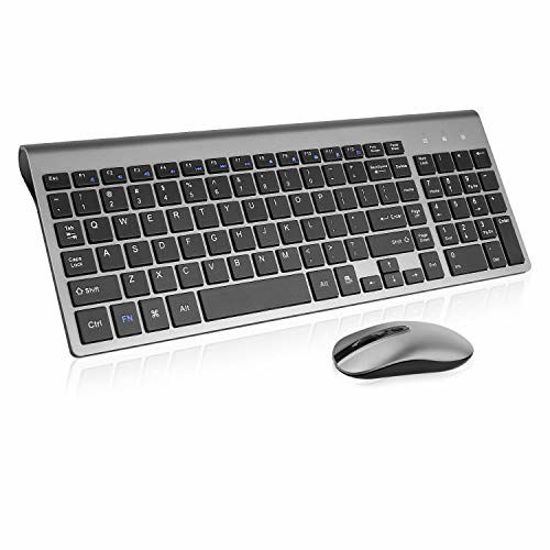 Black Notebook - Desktop Wireless Keyboard Mouse Combo PC Cimetech Compact Full Size Wireless Keyboard and Mouse Set 2.4G Ultra-Thin Sleek Design for Windows Computer 