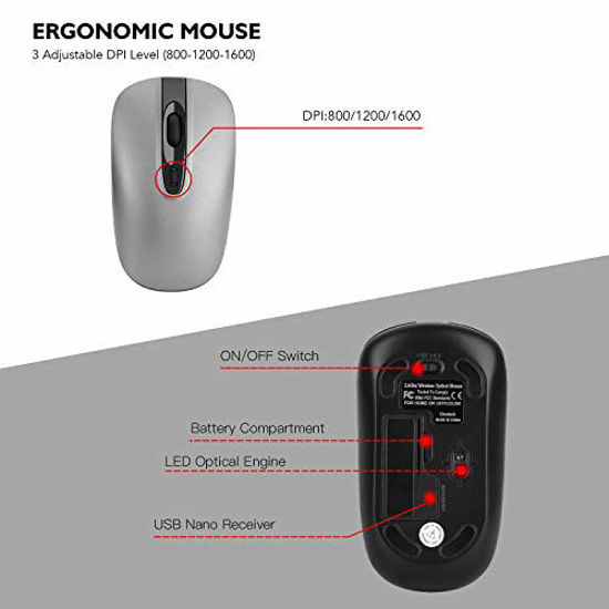 GetUSCart- Wireless Keyboard Mouse Combo, Cimetech Compact Full Size ...
