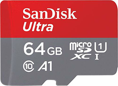 Picture of SanDisk 64GB Ultra microSDHC UHS-I Memory Card with Adapter - 120MB/s, C10, U1, Full HD, A1, Micro SD Card - SDSQUA4-064G-GN6MA
