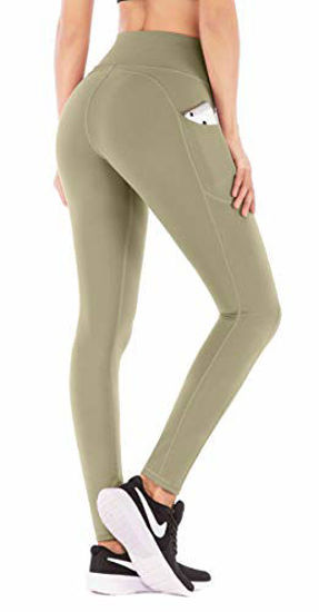 GetUSCart- IUGA High Waist Yoga Pants with Pockets, Tummy Control, Workout  Pants for Women 4 Way Stretch Yoga Leggings with Pockets (Olive, XX-Large)