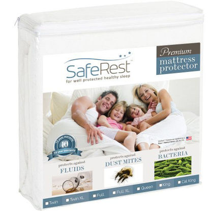 Picture of SafeRest Cal King Size Premium Hypoallergenic Waterproof Mattress Protector - Vinyl Free
