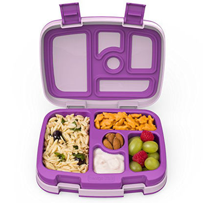 Picture of Bentgo Kids Childrens Lunch Box - Bento-Styled Lunch Solution Offers Durable, Leak-Proof, On-the-Go Meal and Snack Packing (Purple)