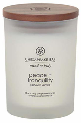 Picture of Chesapeake Bay Candle Scented Candle, Peace + Tranquility (Cashmere Jasmine), Medium