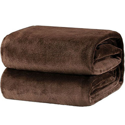 Picture of Bedsure Fleece Blanket Throw Size Brown Lightweight Super Soft Cozy Luxury Bed Blanket Microfiber