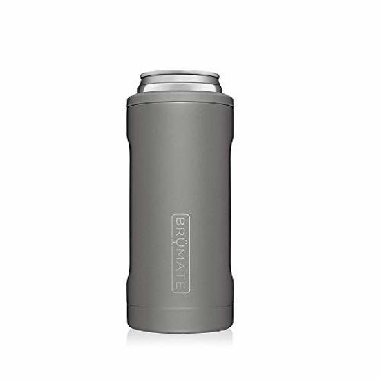 Picture of BrüMate Hopsulator Slim Double-walled Stainless Steel Insulated Can Cooler for 12 Oz Slim Cans (Matte Gray)