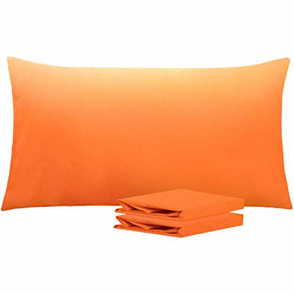 Picture of NTBAY King Pillowcases Set of 2, 100% Brushed Microfiber, Soft and Cozy, Wrinkle, Fade, Stain Resistant with Envelope Closure, 20"x 36", Orange