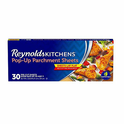 Picture of Reynolds Kitchens Pop-Up Parchment Paper Sheets, 10.7x13.6 Inch, 30 Count