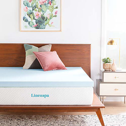 Picture of LINENSPA 3 Inch Gel Infused Memory Foam King Mattress Topper