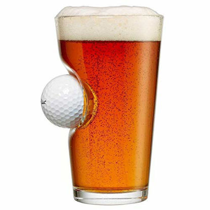 Picture of BenShot Pint Glass with Real Golf Ball - Made in the USA