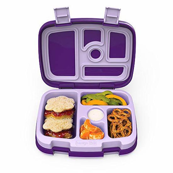 Bentgo bentgo kids prints (unicorn) - leak-proof, 5-compartment bento-style kids  lunch box - ideal portion sizes for ages 3 to 7 - b