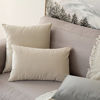 Picture of MIULEE Pack of 2 Velvet Pillow Covers Decorative Square Pillowcase Soft Solid Cushion Case for Sofa Bedroom Car 26 x 26 Inch Cream White