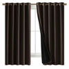 Picture of NICETOWN Complete 100% Blackout Curtains, Thermal Insulated & Energy Efficiency Window Draperies with Black Liner, Noise Reducing Short Curtains for Kids Room (Brown, 70-inch W by 63-inch L, 2 Panels)