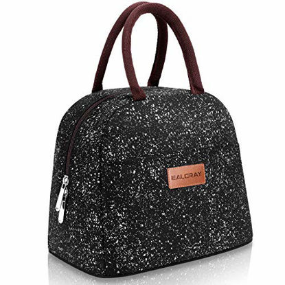 Picture of BALORAY Lunch Bag Tote Bag Lunch Bag for Women Lunch Box Insulated Lunch Container (Black with starry)