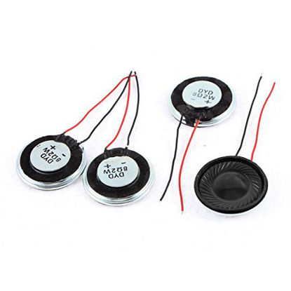 Picture of uxcell a15080600ux0275 Metal Shell Round Internal Magnet Speaker 2W 8 Ohm (Pack of 4)