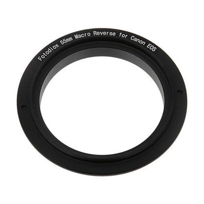 Picture of Fotodiox 55mm Macro Reverse Mount Adapter, for Canon EOS 1D, 1DS, Mark II, III, IV, 1DC, 1DX, D30, D60, 10D, 20D, 20DA, 30D, 40D, 50D, 60D, 60DA, 5D, Mark II, Mark III, 7D, Rebel XT, XTi, XSi, T1, T1i, T2i, T3, T3i, T4, T4i, C300, C500