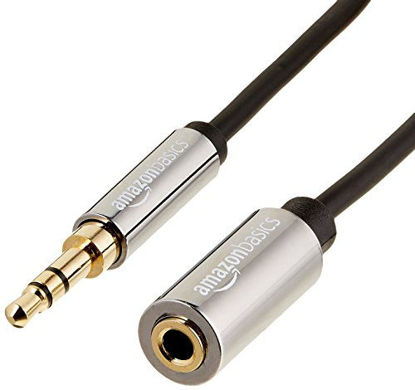 Picture of Amazon Basics 3.5mm Male to Female Stereo Audio Extension Adapter Cable - 6 Feet