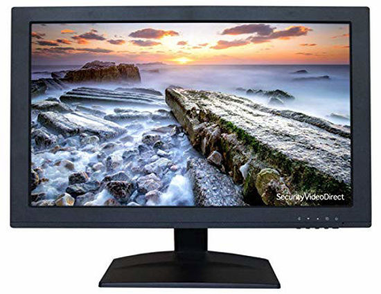 Picture of SVD 18.5-inch Ultrathin Professional Security Monitor, LCD Color Screen with VGA, BNC Input, HDMI, USB Video Inputs, for CCTV DVR Home Office Surveillance Security System, Black
